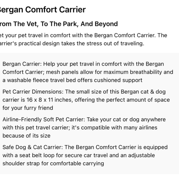 bergan comfort carrier small pet (black/grey) - Picture 9 of 10